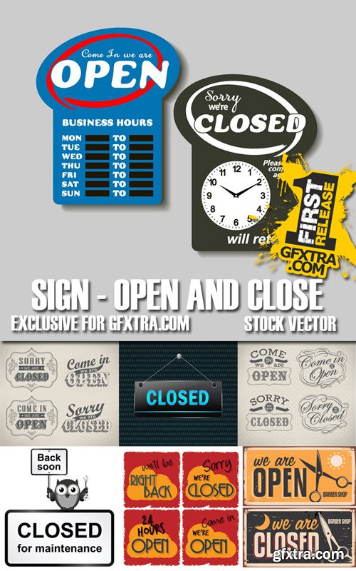 Stock Vectors - Sign - Open and Cloce