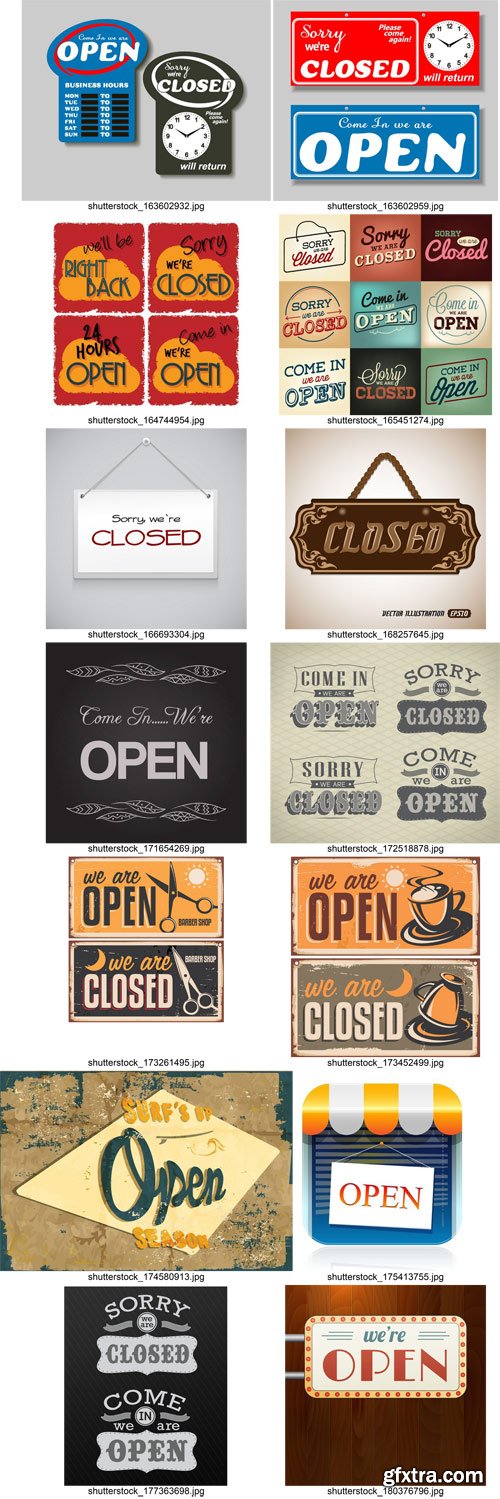 Stock Vectors - Sign - Open and Cloce