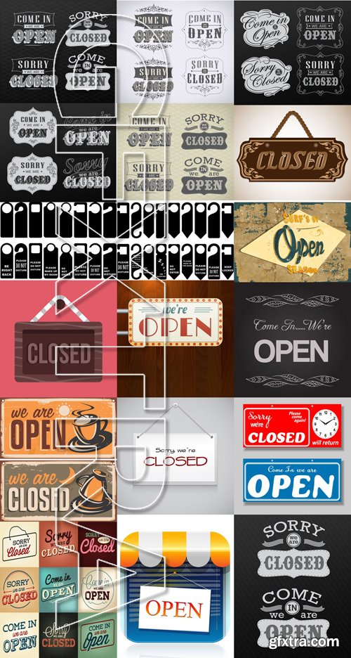 Stock Vectors - Sign - Open and Cloce