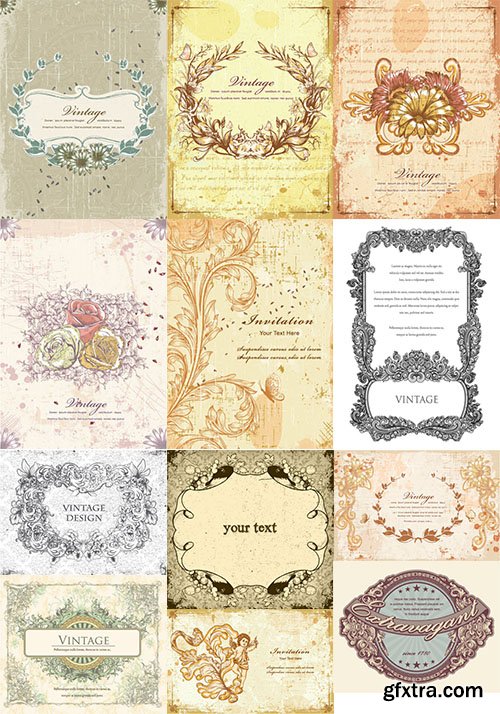 Vintage Frames Vector Pack 1