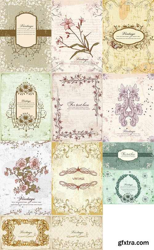 Vintage Frames Vector Pack 2