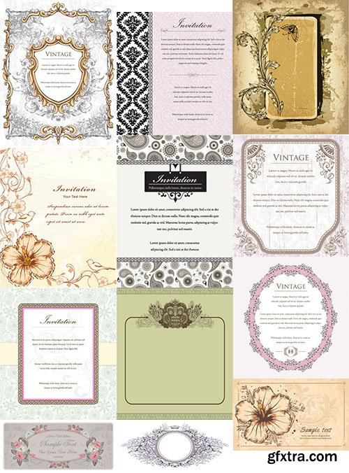 Vintage Frames Vector Pack 3