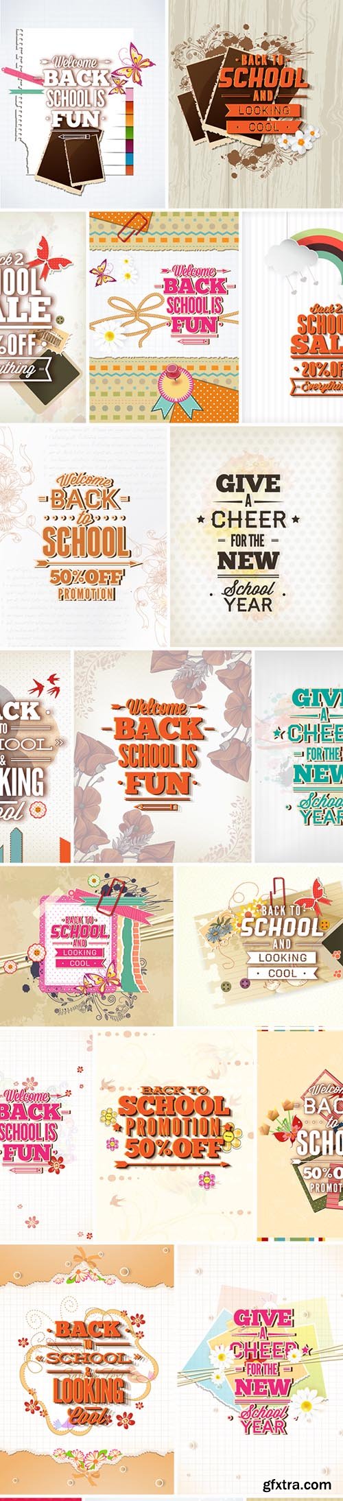 30 Back to School Vector Illustrations