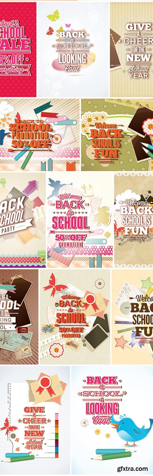 30 Back to School Vector Illustrations