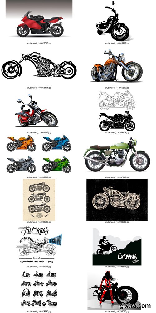 Stock Vectors - Motorcycles, 25xEps