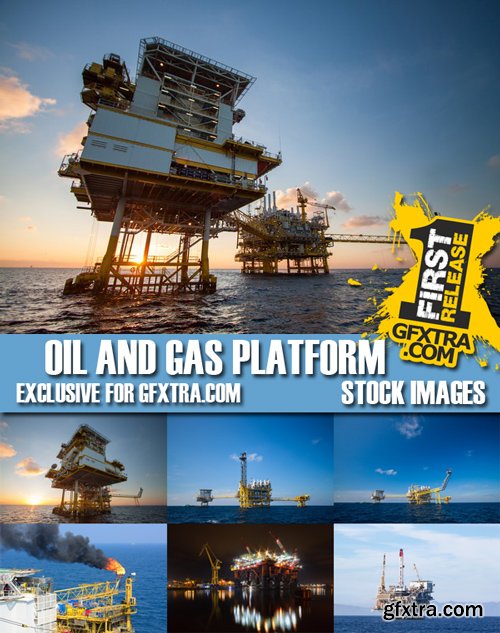 Stock Photos - Oil And Gas Platform, 25xJpg