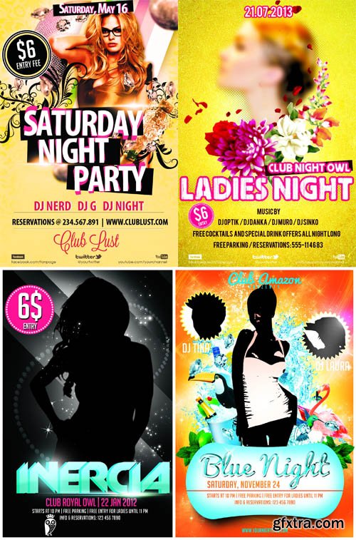 4 Ladies Night Club Flyers