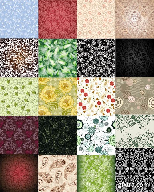 Floral Vector Seamless Patterns and Backgrounds