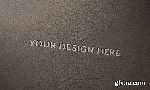 Logo Mock up with Leather Background