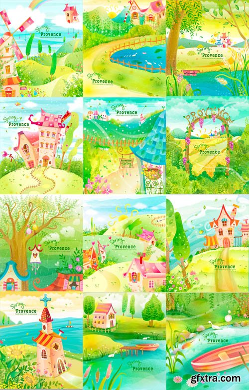 Spring Provence Vector Set