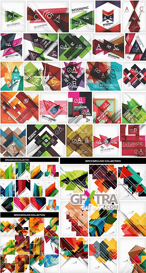 Geometric shape infographic backgrounds 2