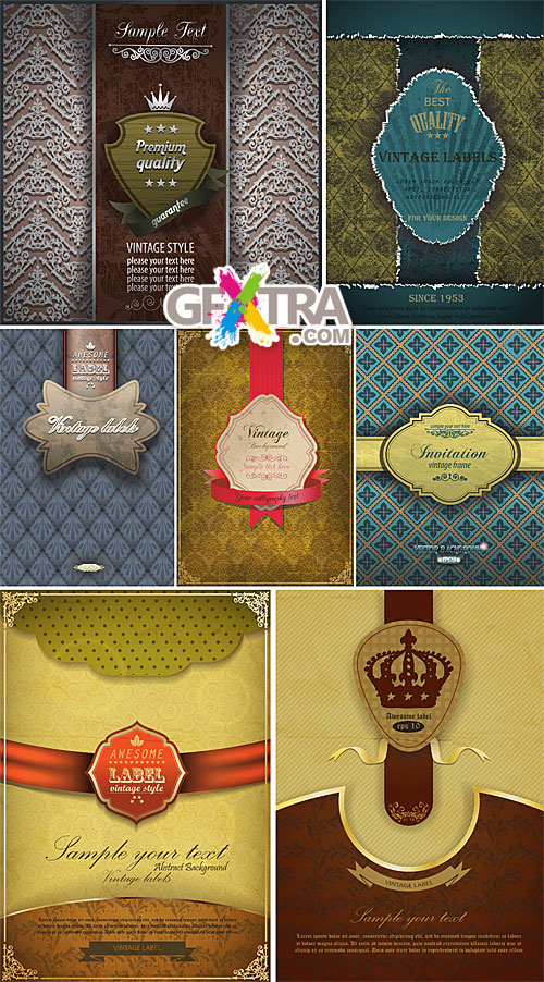 Vintage labels on a luxury background