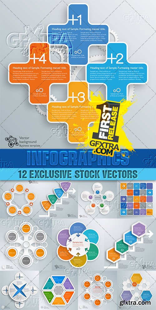 Design templates for enterprises, infographics 12 - VectorStock