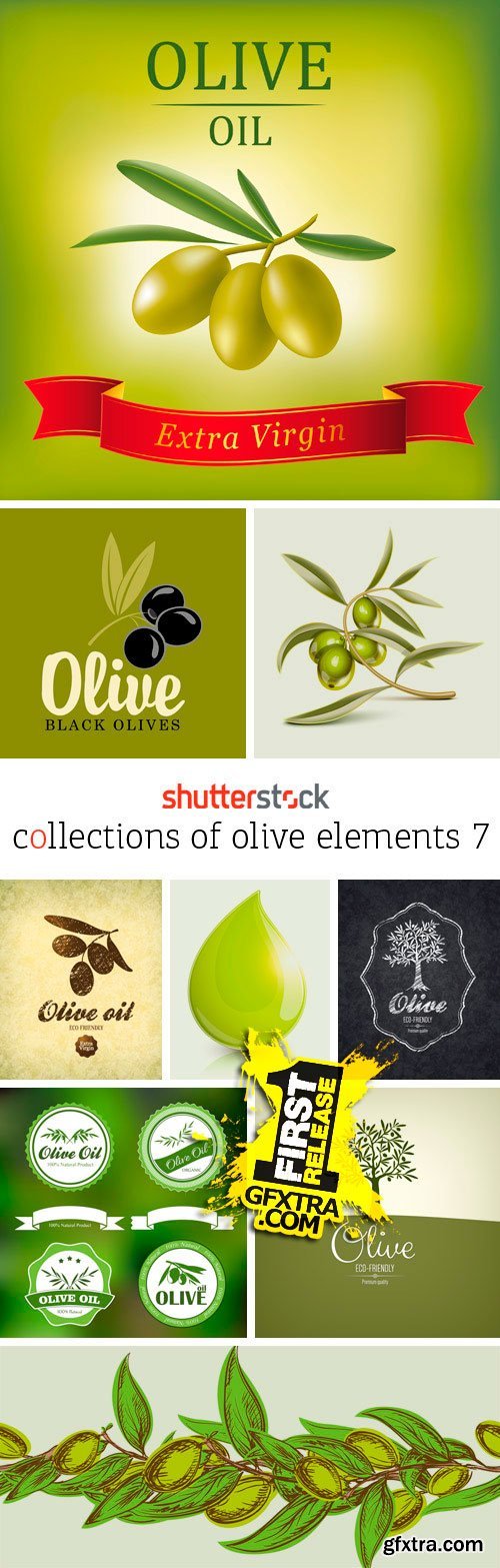 Amazing SS - Collections of Olive Elements 7, 25xEPS