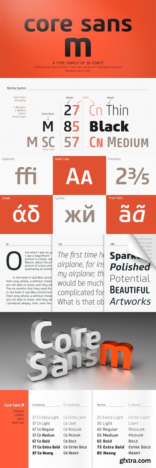 Core Sans M Font Family - 56 Fonts for $448