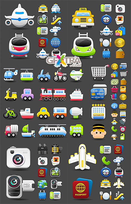 Travel icon set