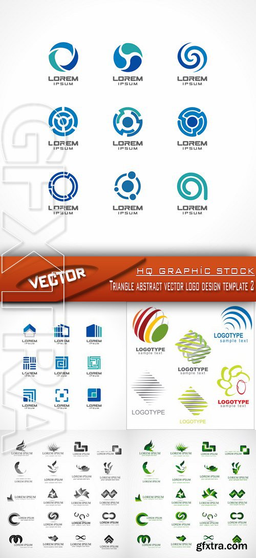 Stock Vector - Triangle abstract vector logo design template 3