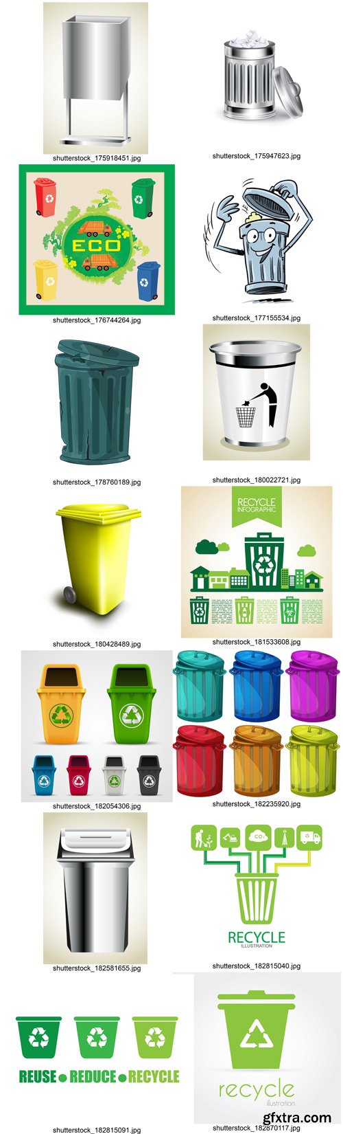 Stock Vectors - Trash Can, 25xEps