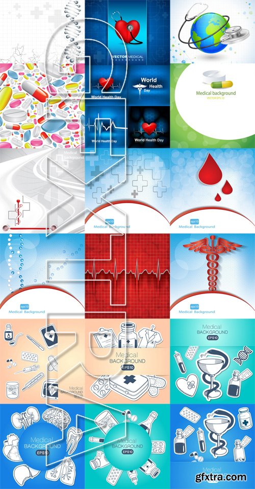 Stock Vectors - Medical background 2, 25xEps