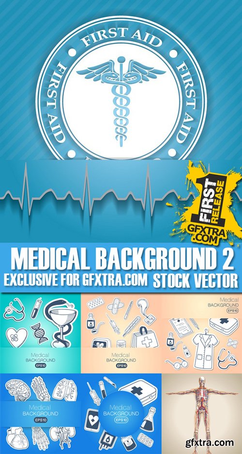 Stock Vectors - Medical background 2, 25xEps