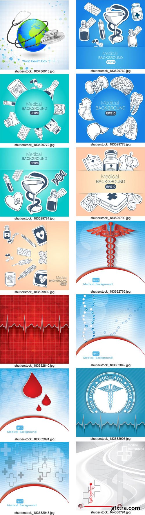 Stock Vectors - Medical background 2, 25xEps