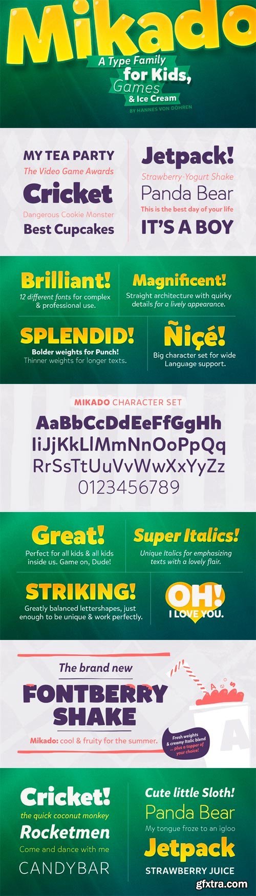 Mikado Font Family - 12 Fonts for $149