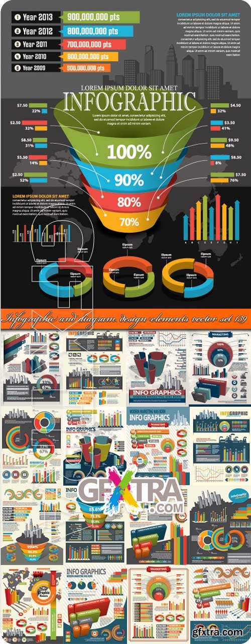 Infographic and diagram design elements vector set 139