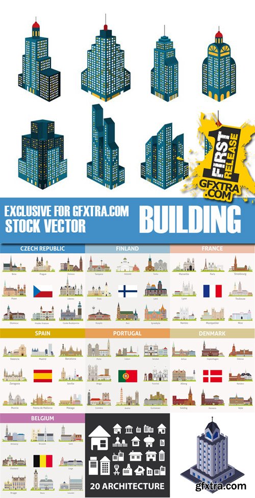 Stock Vectors - Building, 25xEps