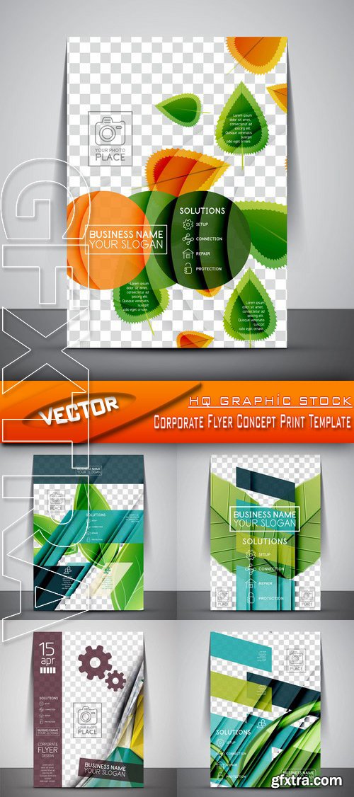 Stock Vector - Corporate Flyer Concept Print Template