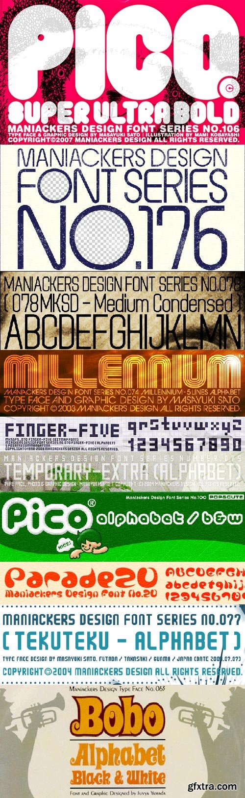 Maniackers Design Fonts Collection 107xTTF