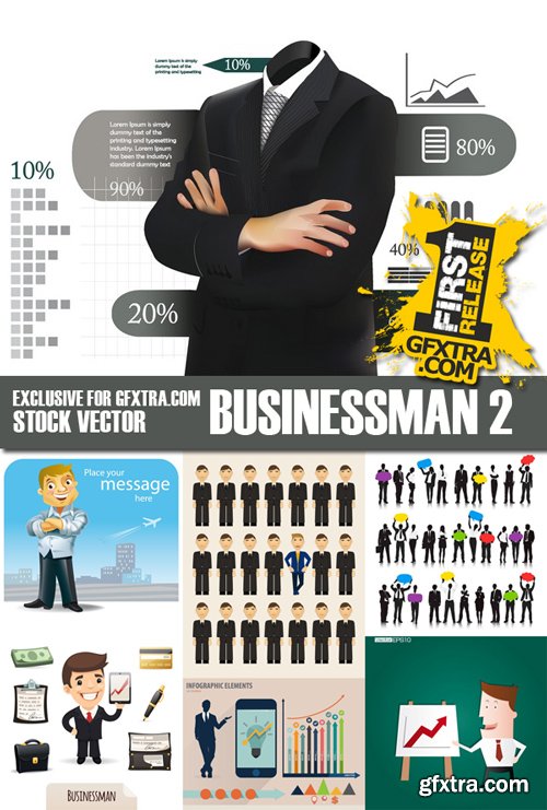 Stock Vectors - Businessman 2, 25xEps