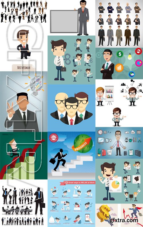 Stock Vectors - Businessman 2, 25xEps