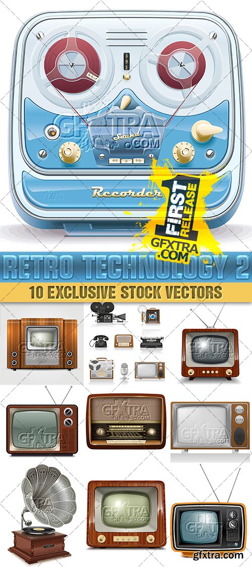 Old technology, 2 - VectorStock