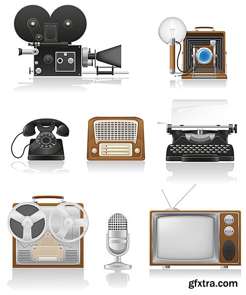 Old technology, 2 - VectorStock