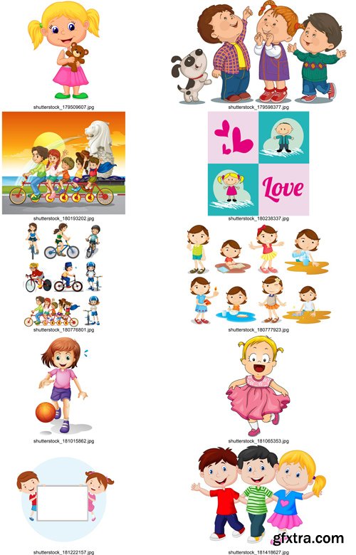 Stock Vectors - Happy Kids, children, 25xEps