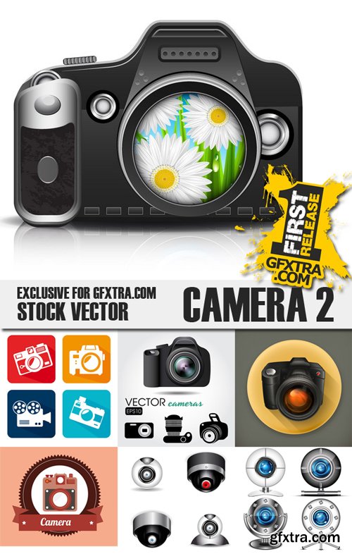 Stock Vectors - Camera 2, 25xEps