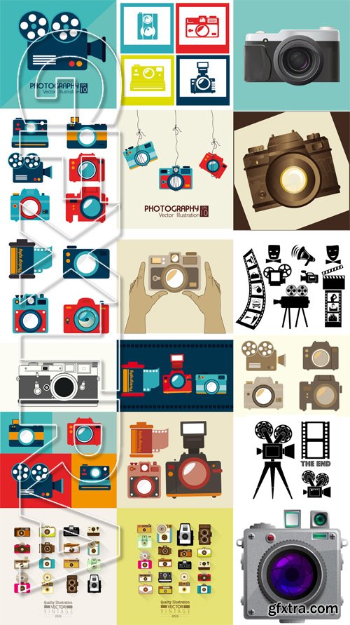 Stock Vectors - Camera 2, 25xEps