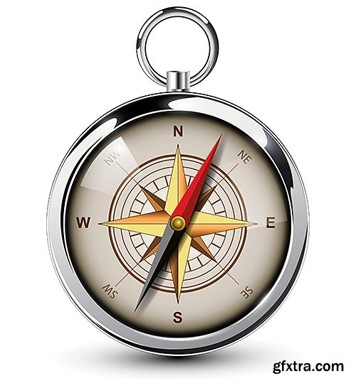 Compass, orientation map - VectorStock