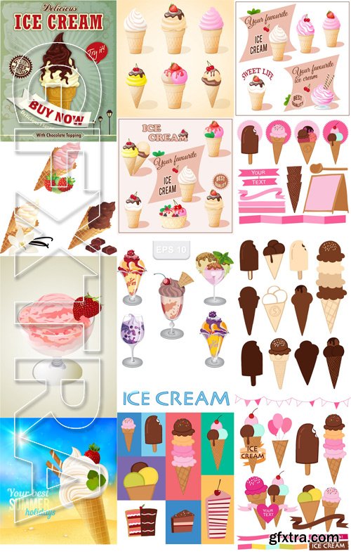 Stock Vectors - Ice creams, 25xEps