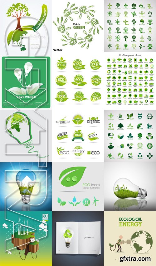 Stock Vectors - Abstract Eco Concept 2, 25xEps