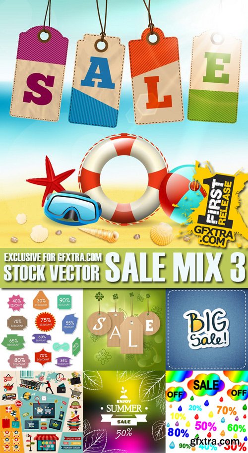 Stock Vectors - Sale Mix 3, 25xEPS