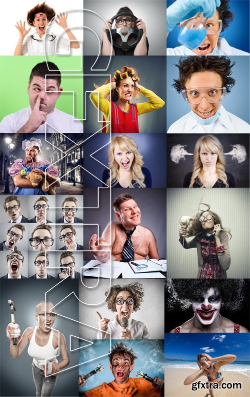 Stock Photos - Crazy People, 25xJPG