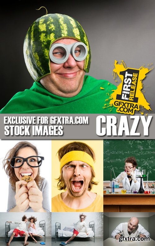 Stock Photos - Crazy People, 25xJPG