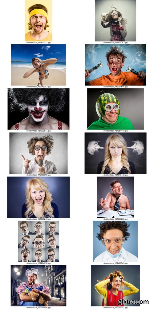 Stock Photos - Crazy People, 25xJPG