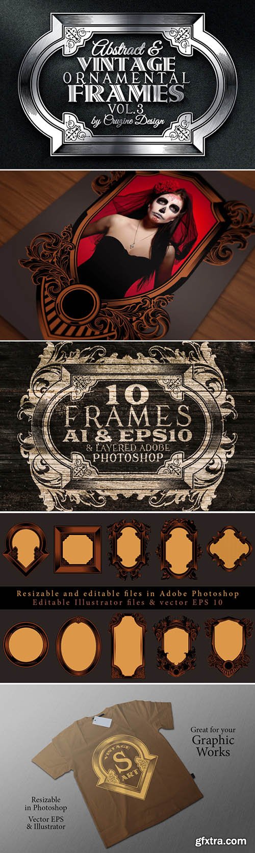 Abstract Vintage Ornamental Frames Vol 3