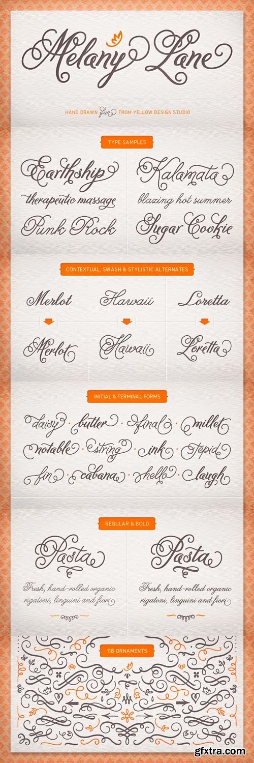 Melany Lane Font Family - 5 Fonts for $49