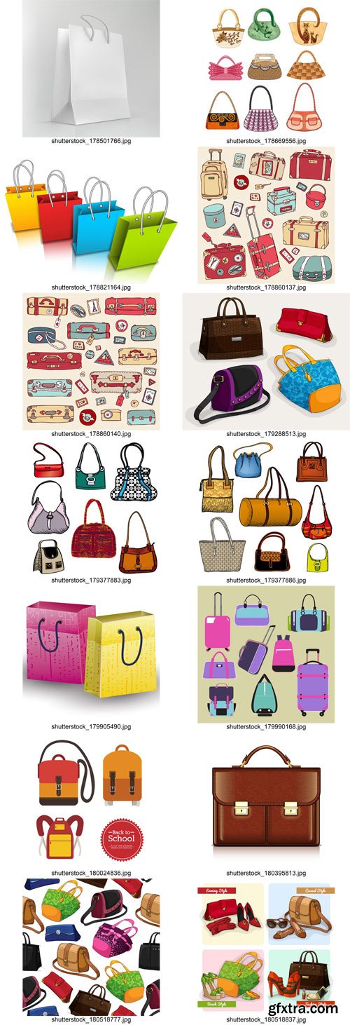 Stock Vectors - Bag and Partfel, 25xEps