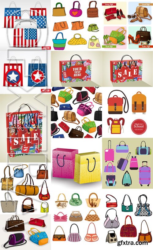 Stock Vectors - Bag and Partfel, 25xEps