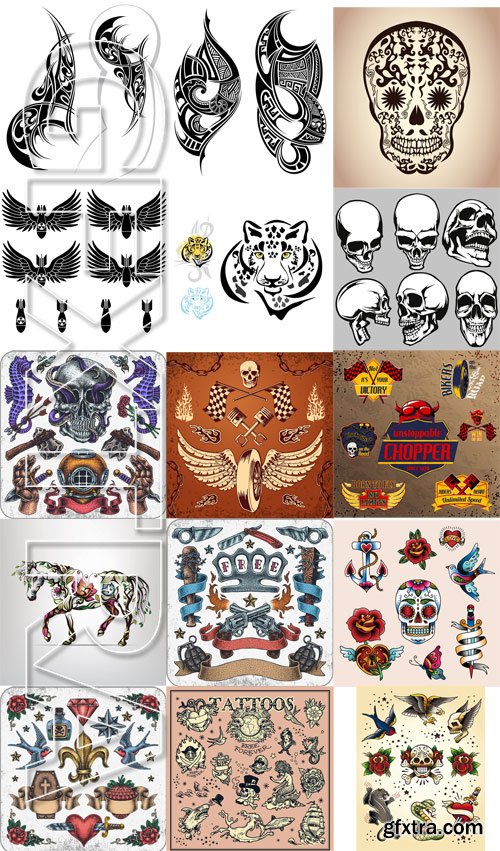 Stock Vectors - Tattoo design, 25xEps