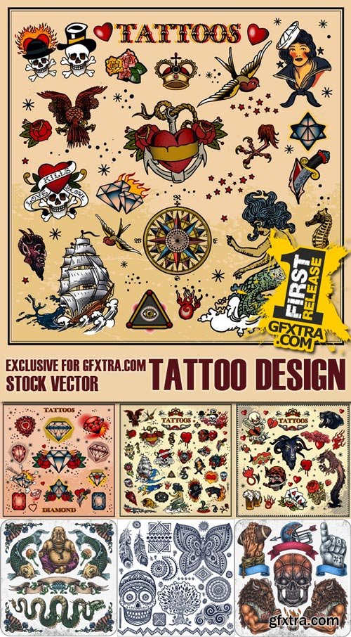 Stock Vectors - Tattoo design, 25xEps